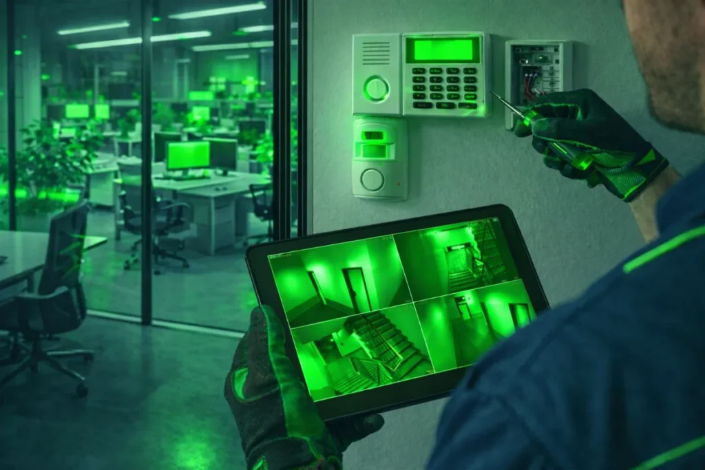 Instalação de alarme de segurança empresarial